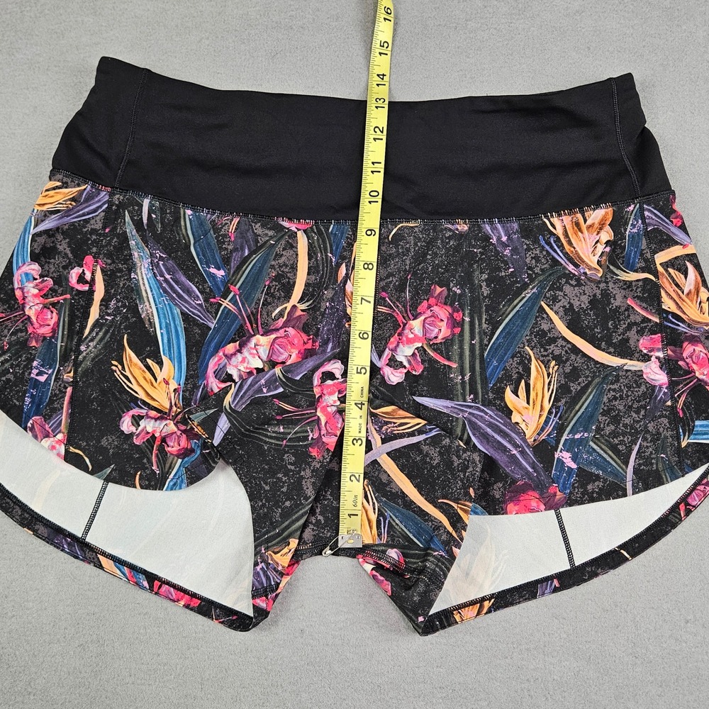 Lululemon Shorts Womens Sz 10 Speed Up High-Rise Lined Black Floral W7BP0T - Picture 5 of 10